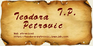 Teodora Petrović vizit kartica